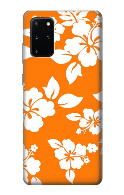 W2245 Hawaiian Hibiscus Orange Pattern Hard Case and Leather Flip Case For Samsung Galaxy S20 Plus, Galaxy S20+