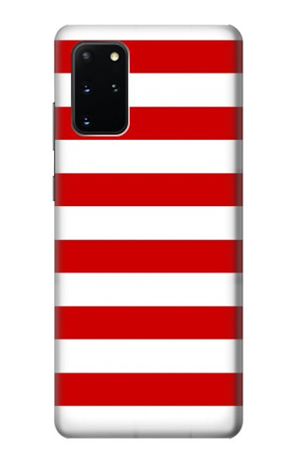 W2364 Red and White Striped Hard Case and Leather Flip Case For Samsung Galaxy S20 Plus, Galaxy S20+