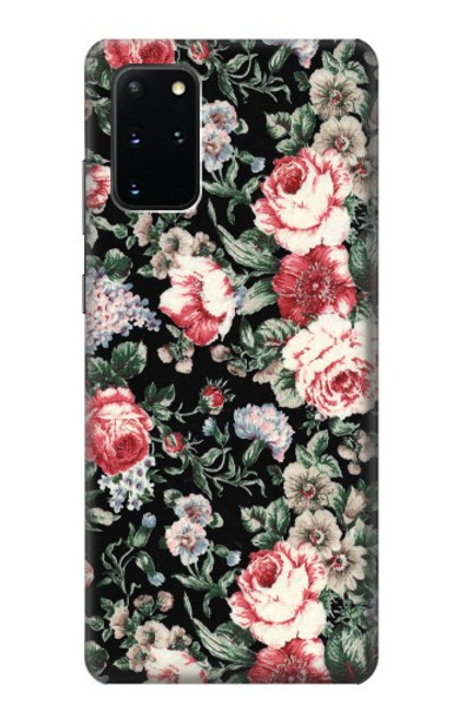 W2727 Vintage Rose Pattern Hard Case and Leather Flip Case For Samsung Galaxy S20 Plus, Galaxy S20+
