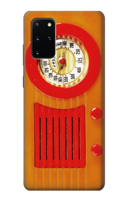 W2780 Vintage Orange Bakelite Radio Hard Case and Leather Flip Case For Samsung Galaxy S20 Plus, Galaxy S20+