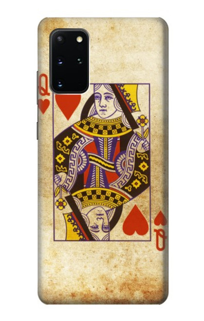 W2833 Poker Card Queen Hearts Hard Case and Leather Flip Case For Samsung Galaxy S20 Plus, Galaxy S20+