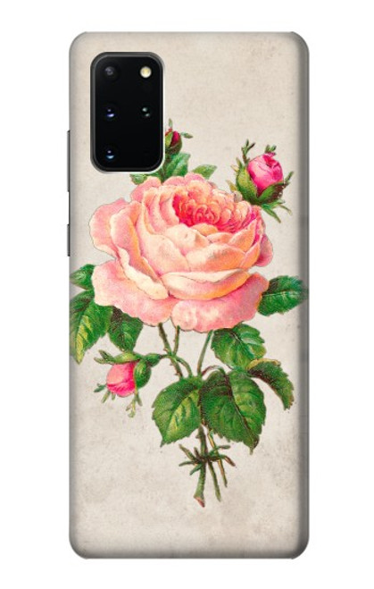 W3079 Vintage Pink Rose Hard Case and Leather Flip Case For Samsung Galaxy S20 Plus, Galaxy S20+