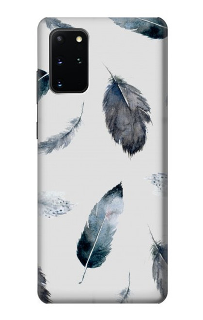 W3085 Feather Paint Pattern Hard Case and Leather Flip Case For Samsung Galaxy S20 Plus, Galaxy S20+