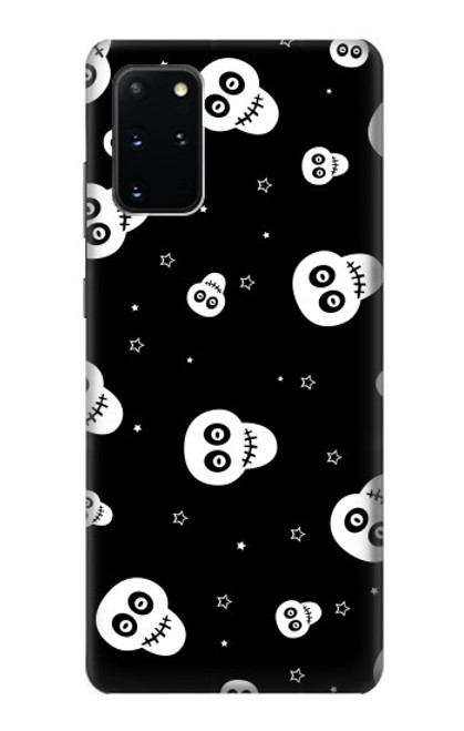 W3261 Smile Skull Halloween Pattern Hard Case and Leather Flip Case For Samsung Galaxy S20 Plus, Galaxy S20+