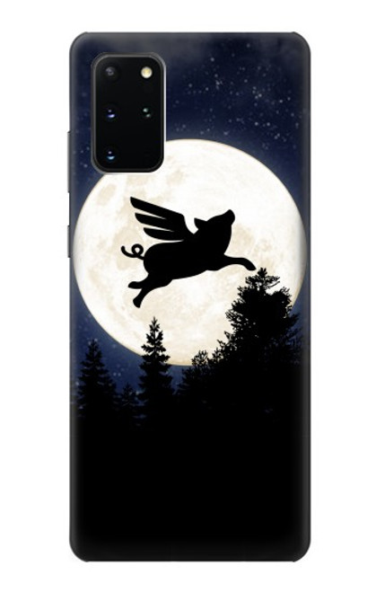 W3289 Flying Pig Full Moon Night Hard Case and Leather Flip Case For Samsung Galaxy S20 Plus, Galaxy S20+