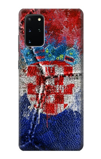 W3313 Croatia Flag Vintage Football Graphic Hard Case and Leather Flip Case For Samsung Galaxy S20 Plus, Galaxy S20+