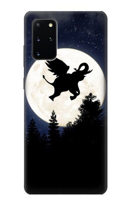 W3323 Flying Elephant Full Moon Night Hard Case and Leather Flip Case For Samsung Galaxy S20 Plus, Galaxy S20+