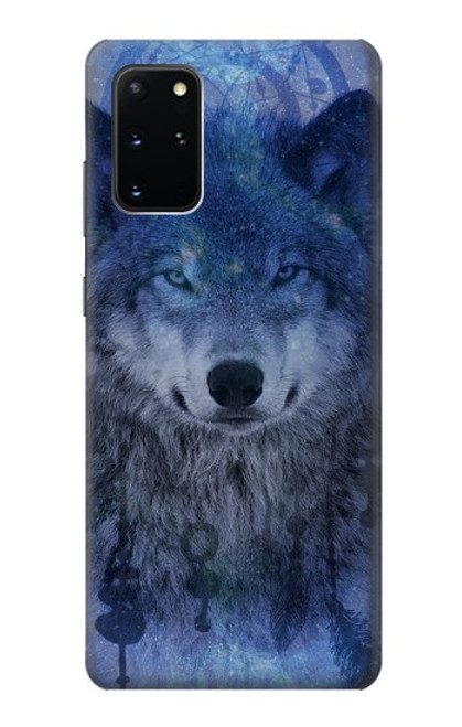 W3410 Wolf Dream Catcher Hard Case and Leather Flip Case For Samsung Galaxy S20 Plus, Galaxy S20+