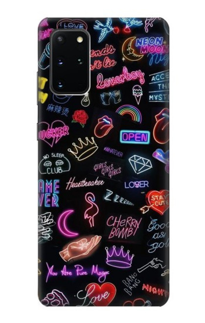 W3433 Vintage Neon Graphic Hard Case and Leather Flip Case For Samsung Galaxy S20 Plus, Galaxy S20+