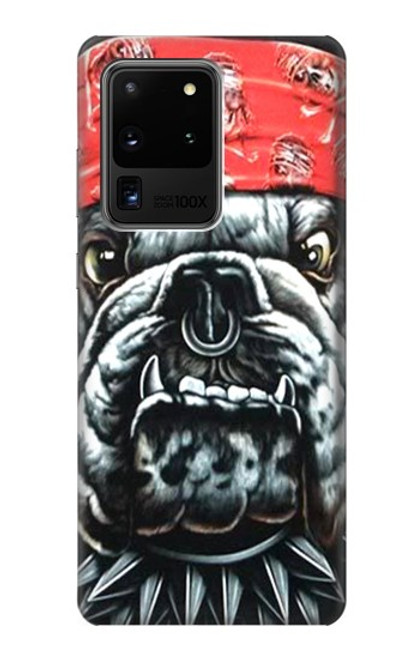 W0100 Bulldog American Football Hard Case and Leather Flip Case For Samsung Galaxy S20 Ultra