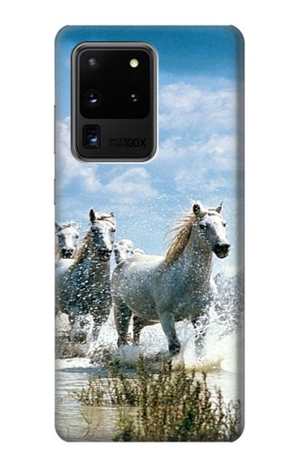 W0250 White Horse 2 Hard Case and Leather Flip Case For Samsung Galaxy S20 Ultra