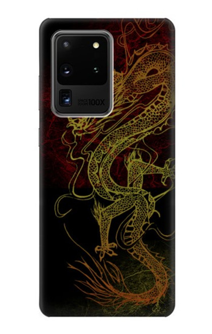 W0354 Chinese Dragon Hard Case and Leather Flip Case For Samsung Galaxy S20 Ultra