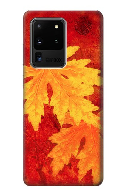 W0479 Maple Leaf Hard Case and Leather Flip Case For Samsung Galaxy S20 Ultra