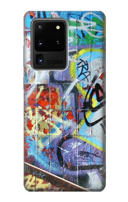 W0588 Wall Graffiti Hard Case and Leather Flip Case For Samsung Galaxy S20 Ultra