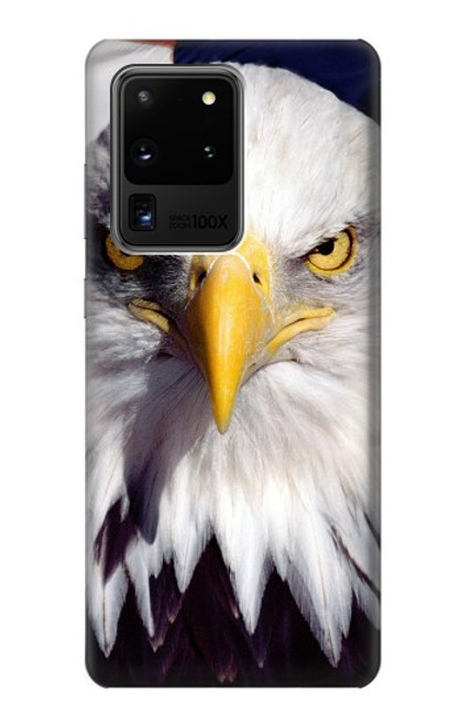 W0854 Eagle American Hard Case and Leather Flip Case For Samsung Galaxy S20 Ultra