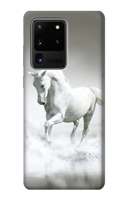 W0932 White Horse Hard Case and Leather Flip Case For Samsung Galaxy S20 Ultra