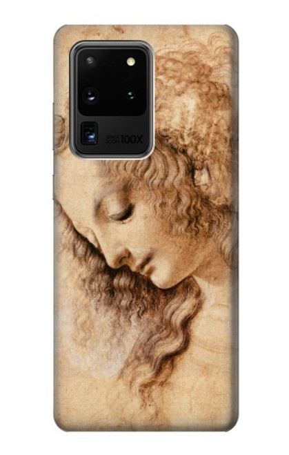 W1045 Leonardo da Vinci Woman's Head Hard Case and Leather Flip Case For Samsung Galaxy S20 Ultra