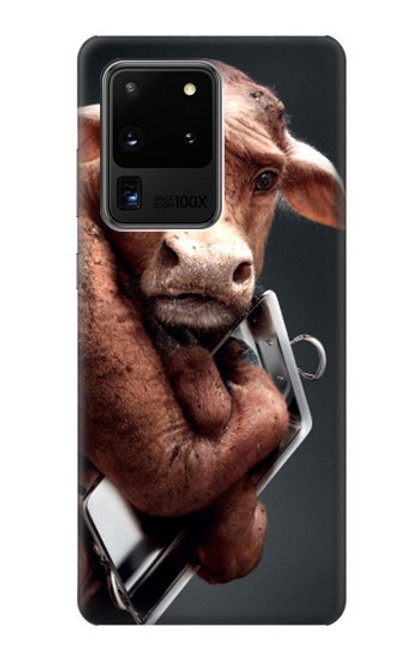 W1271 Crazy Cow Hard Case and Leather Flip Case For Samsung Galaxy S20 Ultra