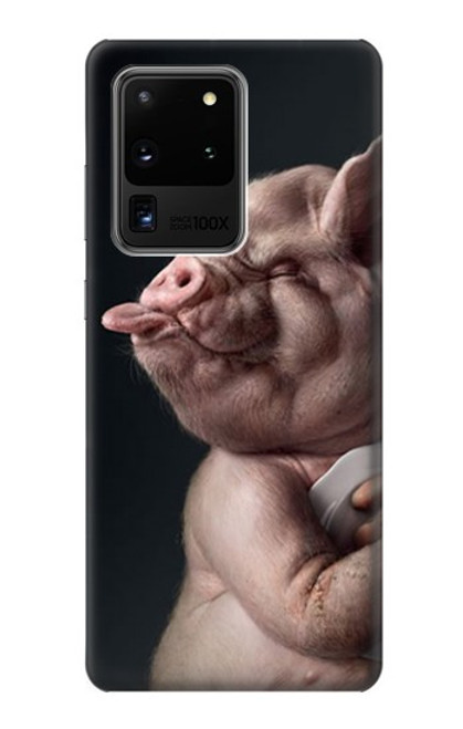 W1273 Crazy Pig Hard Case and Leather Flip Case For Samsung Galaxy S20 Ultra