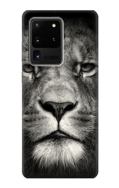 W1352 Lion Face Hard Case and Leather Flip Case For Samsung Galaxy S20 Ultra