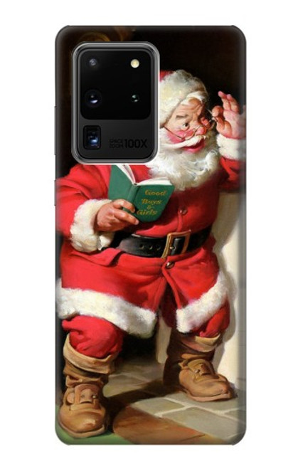 W1417 Santa Claus Merry Xmas Hard Case and Leather Flip Case For Samsung Galaxy S20 Ultra