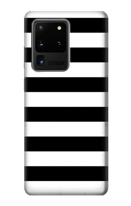 W1596 Black and White Striped Hard Case and Leather Flip Case For Samsung Galaxy S20 Ultra