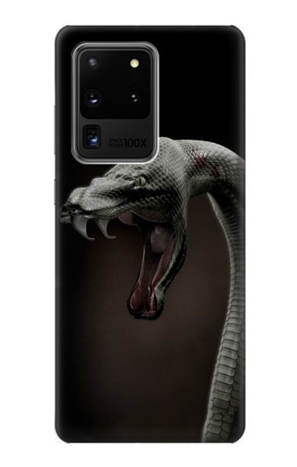 W1597 Black Mamba Snake Hard Case and Leather Flip Case For Samsung Galaxy S20 Ultra