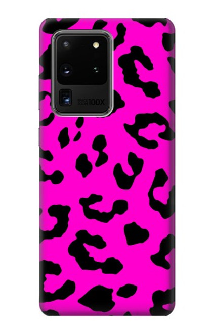 W1850 Pink Leopard Pattern Hard Case and Leather Flip Case For Samsung Galaxy S20 Ultra