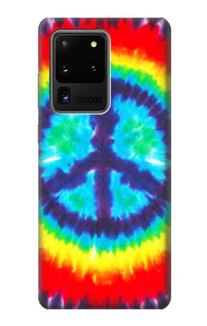 W1870 Tie Dye Peace Hard Case and Leather Flip Case For Samsung Galaxy S20 Ultra