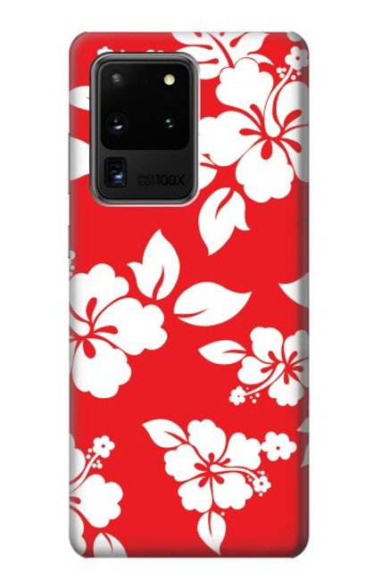 W1949 Hawaiian Hibiscus Pattern Hard Case and Leather Flip Case For Samsung Galaxy S20 Ultra