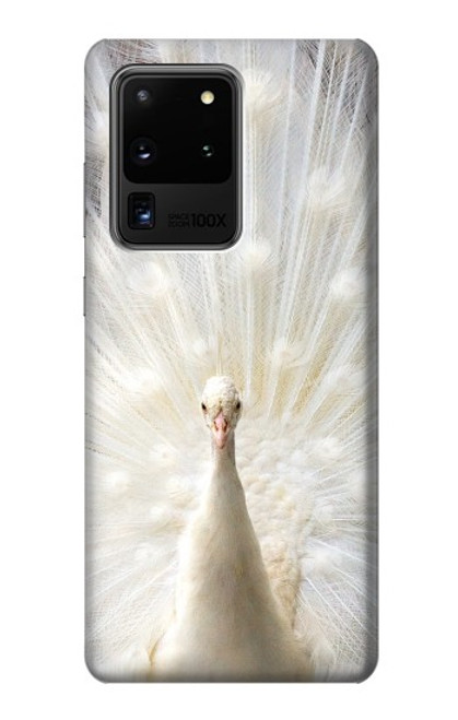 W1980 White Peacock Hard Case and Leather Flip Case For Samsung Galaxy S20 Ultra