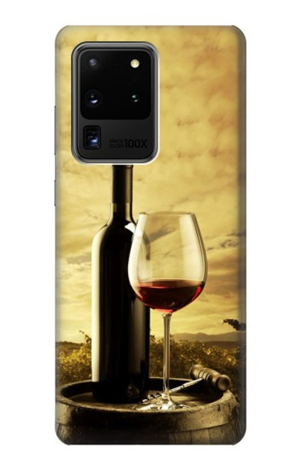 W2042 A Grape Vineyard Grapes Bottle Red Wine Hard Case and Leather Flip Case For Samsung Galaxy S20 Ultra