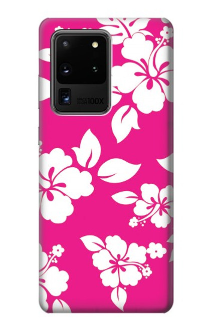 W2246 Hawaiian Hibiscus Pink Pattern Hard Case and Leather Flip Case For Samsung Galaxy S20 Ultra