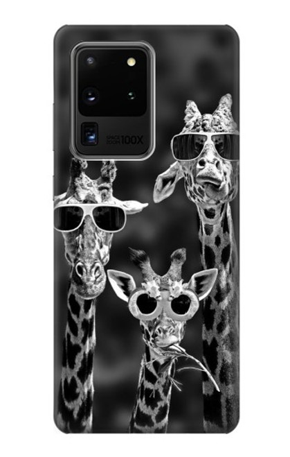 W2327 Giraffes With Sunglasses Hard Case and Leather Flip Case For Samsung Galaxy S20 Ultra