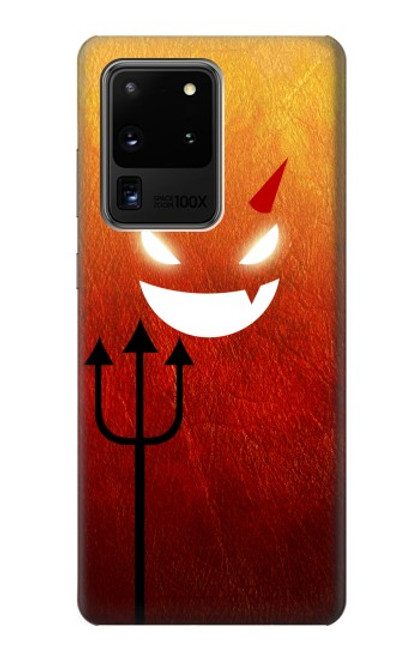 W2454 Red Cute Little Devil Cartoon Hard Case and Leather Flip Case For Samsung Galaxy S20 Ultra