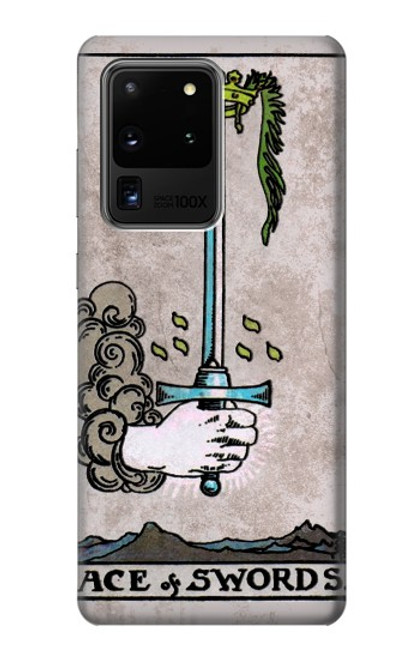 W2482 Tarot Card Ace of Swords Hard Case and Leather Flip Case For Samsung Galaxy S20 Ultra