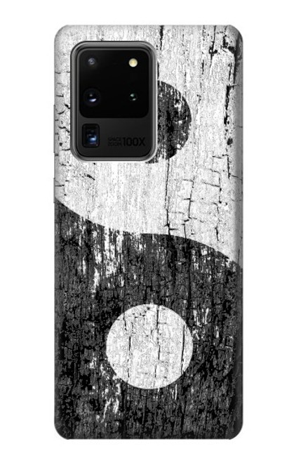 W2489 Yin Yang Wood Graphic Printed Hard Case and Leather Flip Case For Samsung Galaxy S20 Ultra