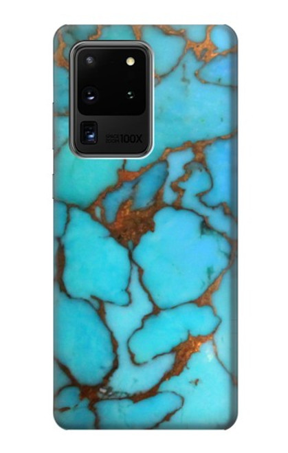 W2685 Aqua Turquoise Gemstone Graphic Printed Hard Case and Leather Flip Case For Samsung Galaxy S20 Ultra