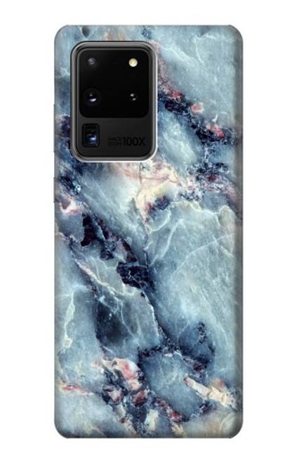 W2689 Blue Marble Texture Graphic Printed Hard Case and Leather Flip Case For Samsung Galaxy S20 Ultra