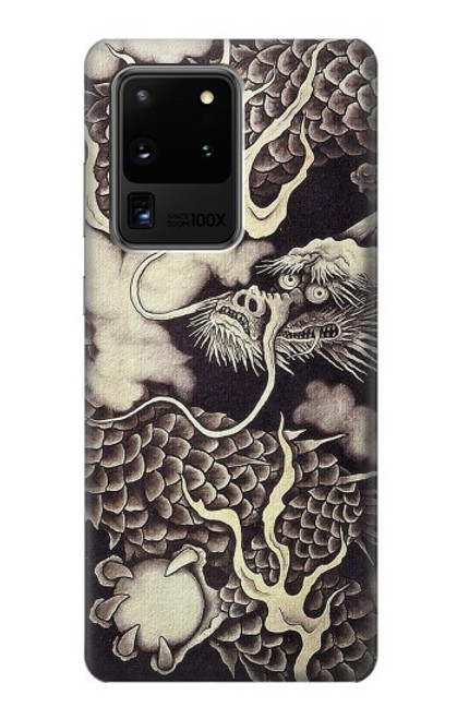 W2719 Japan Painting Dragon Hard Case and Leather Flip Case For Samsung Galaxy S20 Ultra