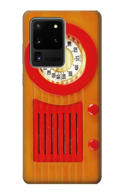 W2780 Vintage Orange Bakelite Radio Hard Case and Leather Flip Case For Samsung Galaxy S20 Ultra