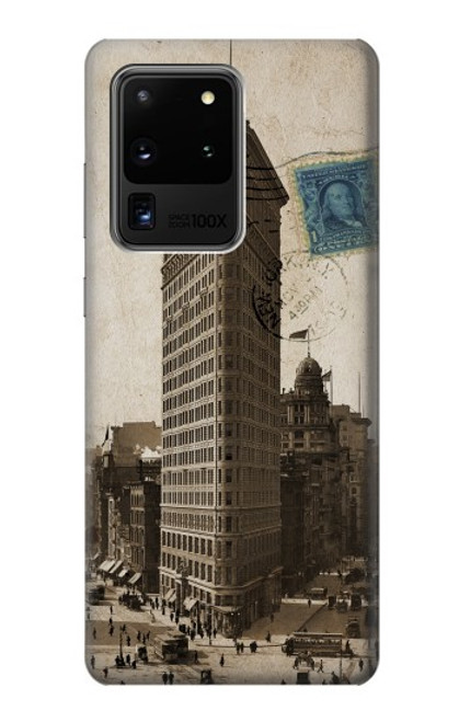 W2832 New York 1903 Flatiron Building Postcard Hard Case and Leather Flip Case For Samsung Galaxy S20 Ultra