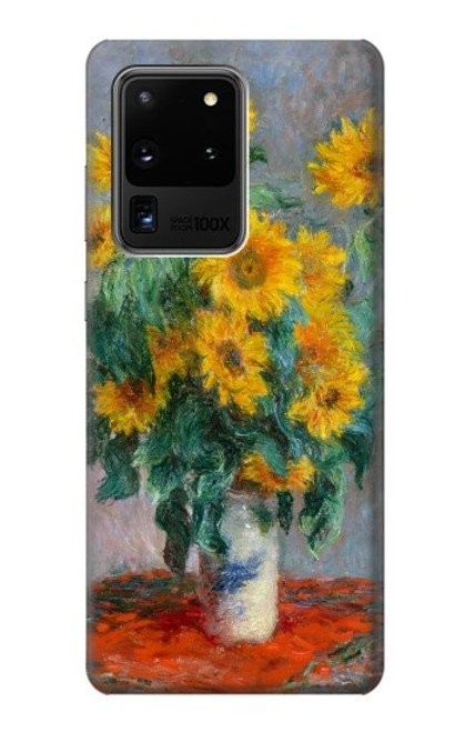 W2937 Claude Monet Bouquet of Sunflowers Hard Case and Leather Flip Case For Samsung Galaxy S20 Ultra