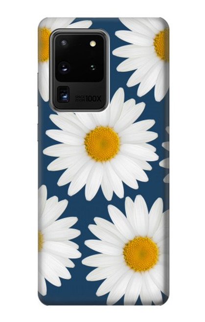 W3009 Daisy Blue Hard Case and Leather Flip Case For Samsung Galaxy S20 Ultra