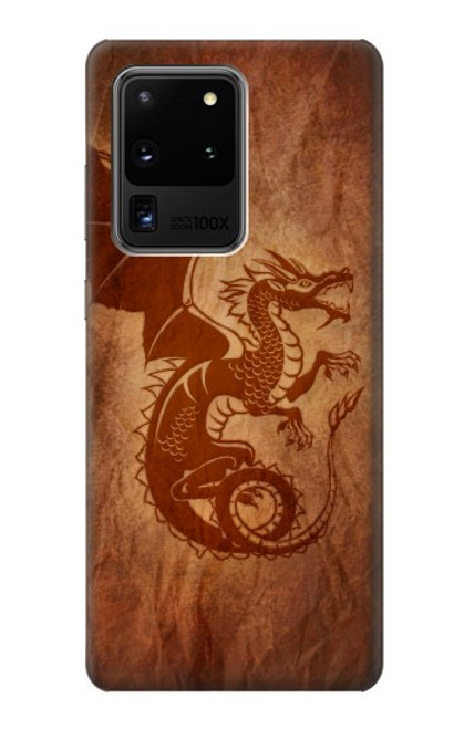 W3086 Red Dragon Tattoo Hard Case and Leather Flip Case For Samsung Galaxy S20 Ultra