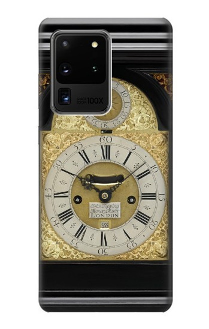 W3144 Antique Bracket Clock Hard Case and Leather Flip Case For Samsung Galaxy S20 Ultra