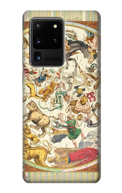 W3145 Antique Constellation Star Sky Map Hard Case and Leather Flip Case For Samsung Galaxy S20 Ultra