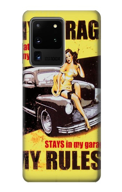 W3198 My Garage Pinup Girl Hard Case and Leather Flip Case For Samsung Galaxy S20 Ultra