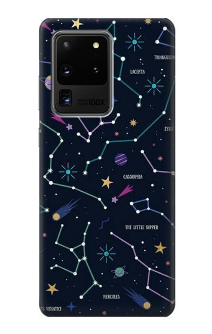 W3220 Star Map Zodiac Constellations Hard Case and Leather Flip Case For Samsung Galaxy S20 Ultra