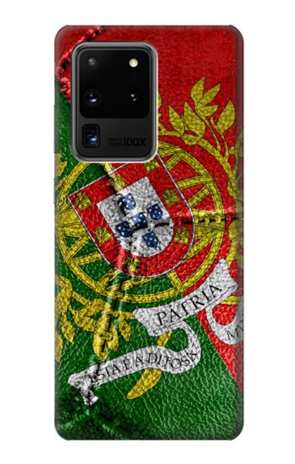 W3300 Portugal Flag Vintage Football Graphic Hard Case and Leather Flip Case For Samsung Galaxy S20 Ultra